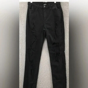 Fashion Nova Skinny Jeans Womens 9 Black Mid Rise